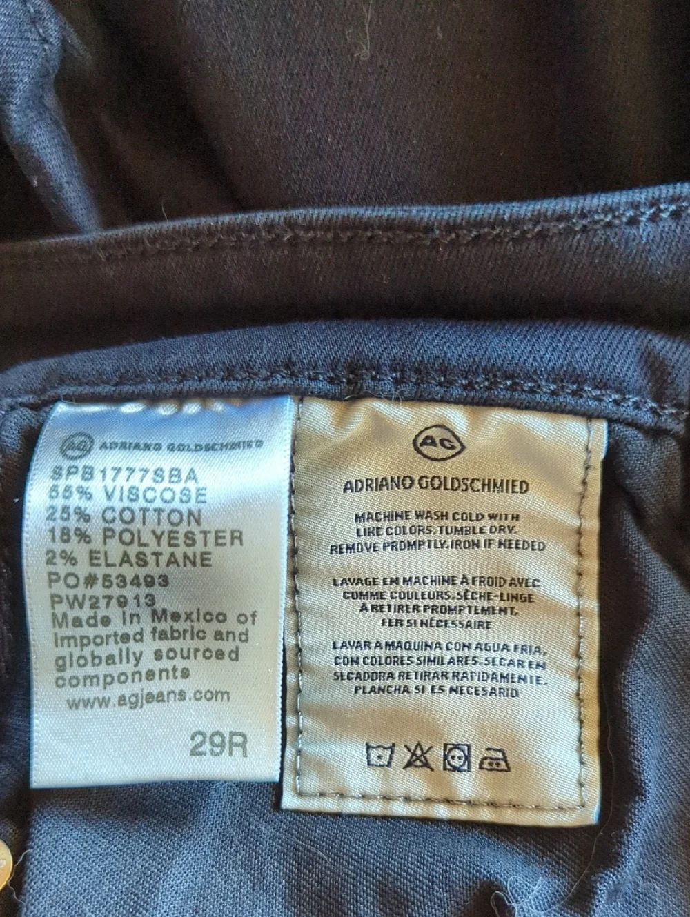 AG Jeans Super Black Farrah High Rise Skinny Jeans Size 29R - Picture 12 of 16